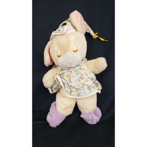 Vintage 1982 Amtoy Plush Sleeping Bunny Rabbit 12" Tall
